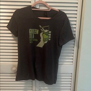 #1648+ Green Tea Graphic Tee - Dark Grey